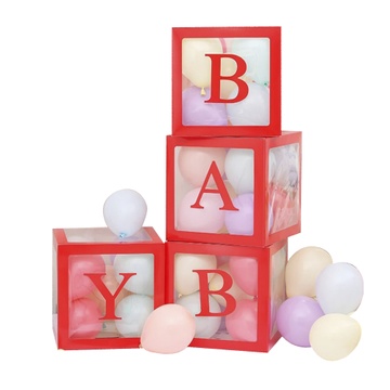 Набор коробок для воздушных шаров красных baby 4 шт 26593
