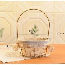 Metal woven basket, oval, 17&times;12&times;26 cm - 27011921