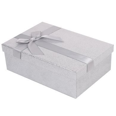 Srebrne brokatowe pudełka na prezenty, zestaw 10 szt, 11101881