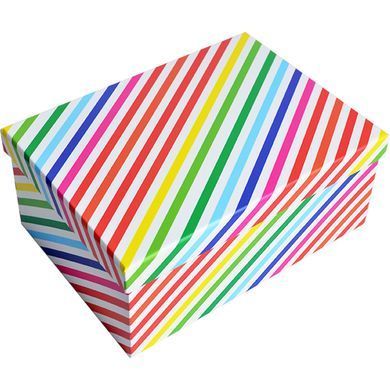 Multicolor diagonal stripe gift boxes, set of 10 pcs, 11102845