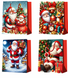 Gift bag M 26&times;32&times;12 cm, with Santa and gifts, cord handles, 5583M
