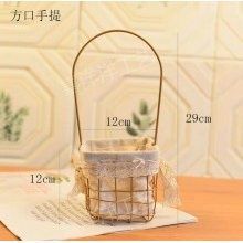Metal woven basket, square, 12&times;12&times;29 cm - 27011923