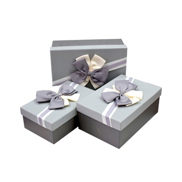 Набор подарочных коробок прямоугольных с бантом 3шт 11035063