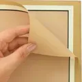Floral wrapping film, beige with black frame
