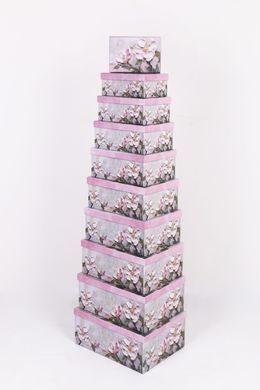 Floral oil painting magnolia gift boxes, set of 10 pcs, 11102952