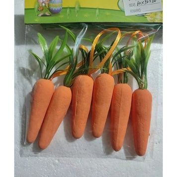 Dekoracyjne marchewki wielkanocne, 7 cm, opakowanie 6 szt. - 27010269