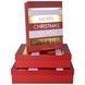 Набор новогодних коробок прямоугольных красных с надписями Merry Christmas, компл. 3 шт - 18033601
