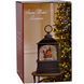 Rectangular lantern lamp, bronze, with a snowman by a tree, musical