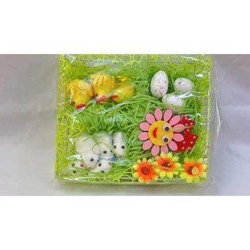 Wielkanocny zestaw figurek: kurczaczki i zajączki, 20&times;17&times;4 cm - 27010675