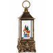 Rectangular lantern lamp, bronze, with Santa in a sleigh, musical