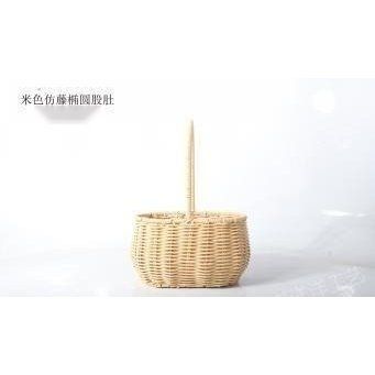 Imitation rattan woven basket, oval, beige, 20&times;14&times;29 cm - 27011877