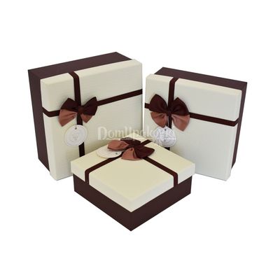 Набор подарочных коробок квадратных с бантом 3шт 41032351