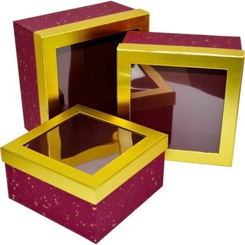 Набор подарочных коробок с окном 3шт 26200015