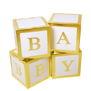 Набор фольгированных коробок для воздушных шаров золотой baby 4 шт 26661