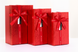 Red glossy textured gift boxes with bow, set of 3 pcs, 11034626