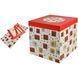 Foldable Christmas gift box, white with gifts, 32&times;32&times;32 cm - 91011048