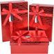 Red glossy textured gift boxes with bow, set of 3 pcs, 11034626