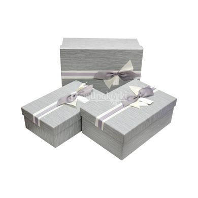 Набор подарочных коробок прямоугольных с бантом 3шт 11035391