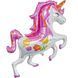 Unicorn balloon, white and pink, 92&times;118 cm