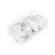 Decorative clip-on birds 8 cm, white with silver glitter, set of 4 - 393333