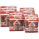 Set of Christmas house-shaped gift boxes, red with snowy roofs, 4 pcs - 51042383