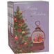 Snow globe lamp, bronze, with Santa in a sleigh with a reindeer