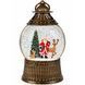Snow globe lamp, bronze, with Santa in a sleigh with a reindeer
