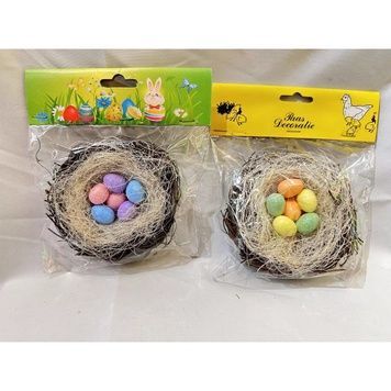 Easter nest with eggs, 10 cm - 27010882