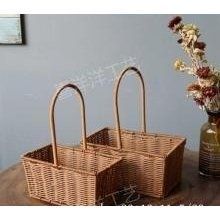 Imitation rattan woven basket, set of 2, rectangular, 23&times;13&times;11.5 cm - 27011883