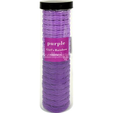 Резинки для волос в тубусе 373605 20шт фиолетовые