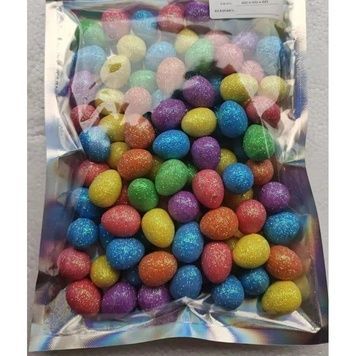 Dekoracyjne jajka wielkanocne z brokatem, 1,5&times;1,8 cm, opakowanie 100 szt., wz&oacute;r 1 - 27010079