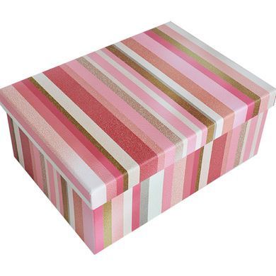 Pink and gold striped gift boxes, set of 10 pcs, 11103135