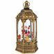 Hexagonal lantern lamp, bronze, with Santa