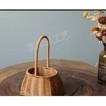 Imitation rattan woven basket, round - 27011886