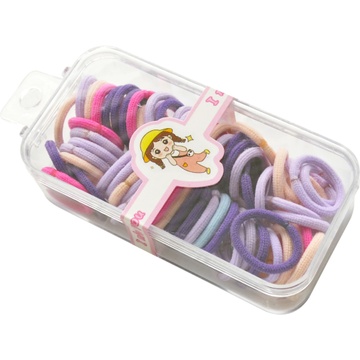 Резинки для волосся в контейнері 373697 фіолетовий мікс
