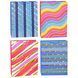 Torebka prezentowa papierowa L 32 &times; 42,5 &times; 11,5 cm, kolorowe fale i paski, 1756L
