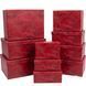 Red leather / marble textured gift boxes, set of 10 pcs, 11103144