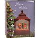 Square lantern lamp, bronze, with Santa and a reindeer