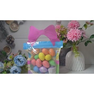 Decorative glitter Easter eggs, 3&times;4 cm, pack of 18, colour multicolour - 27010059