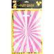 Party gift bag with die-cut handle 16.5 &times; 25.5 cm, pink with &ldquo;sunburst&rdquo; print, 169789