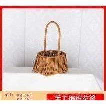 Imitation rattan woven basket, round, 17 cm - 27011891