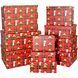 Set of rectangular Christmas gift boxes, red tartan with candy canes, 10 pcs - 11107800
