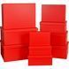 Plain red gift boxes, set of 10 pcs, 11101535