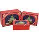 Set of rectangular Christmas gift boxes, red with a Christmas tree, with ribbon, 3 pcs - 11035151