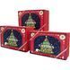 Set of rectangular Christmas gift boxes, red with a Christmas tree, with ribbon, 3 pcs - 11035151
