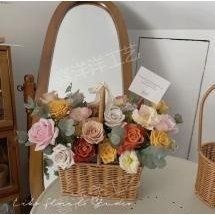 Imitation rattan woven basket, rectangular, 24&times;11&times;29 cm - 27011894