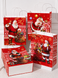 Kraft bag M 22&times;11&times;27 cm, red with Santa and a sack of gifts, cord handles, 1538M