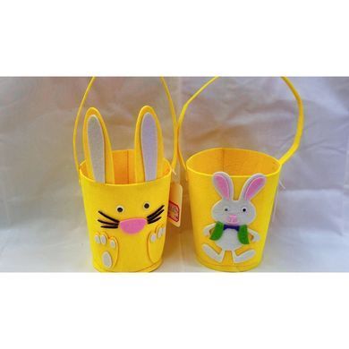 Felt Easter basket, assorted colours, 14&times;13 cm - 27010745