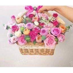 Willow woven basket, rectangular, 27&times;18&times;12 cm - 27011946