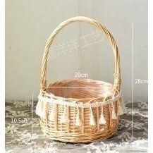 Imitation rattan woven basket, round, 20&times;20&times;26 cm - 27011948